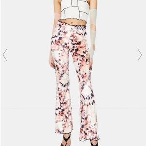 Jaded London Tie Dye Print Bootcut/Flared Jersey Trousers Size 10